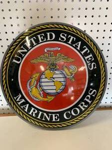 lot 82 image: United States Marine Corp Metal Sign 16