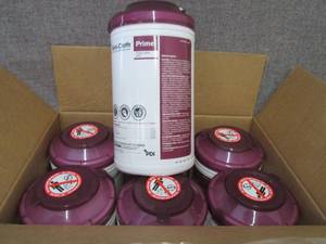 lot 278 image: Case of 6 -70ct Canisters Sani-Clot...