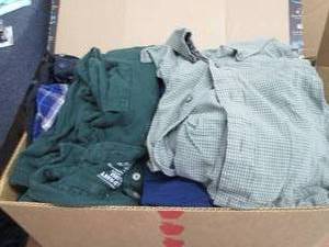 lot 55 image: Box of Assorted Mens Shirts & Swea...