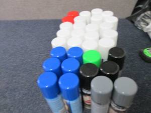 lot 95 image: 32- 3 oz Cans Assorted Temporary Ha...