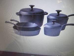 lot 130 image: 8-Pc. Pre-Seasoned Cast Iron Cookwa...