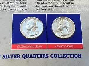 lot 4 image: (2) Washigton Silver Quarters 1963...