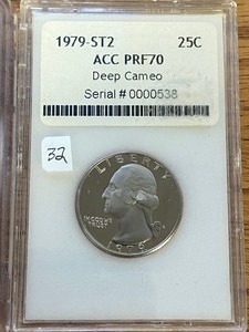 lot 32 image: 2009 MS64FB Dime (Slabbed) & 1979-S...