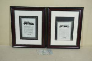 2 Framed Cord Automotive Reproduction Ads
