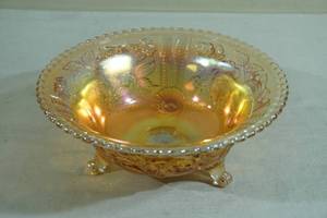 Iridescent Gold Carnival Glass Bowl