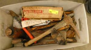 box of vintage tools