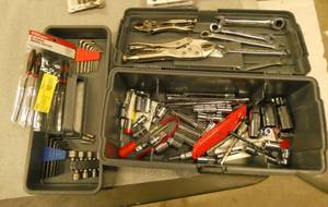 Tool box with tools