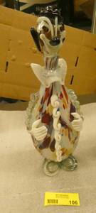 vintage art glass clown liquor decanter
