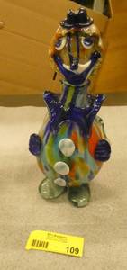 another vintage art glass clown liquor decanter - each one has its own character