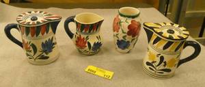 Lot of Persian Ware - the one pitcher has a crack
