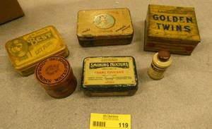 6 vintage tins of tobacco, dusting powder and show waterproofing
