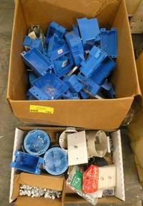 2 boxes of electrical supplies  outlet boxes