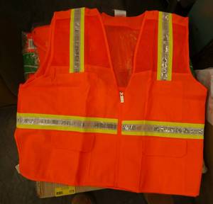 Two Orange Hi-Vis 2XL lightweight vest with front pockets