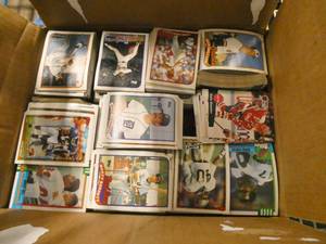 Box full of trading cards - baseball, football  box measures 9x12 and 5 tall