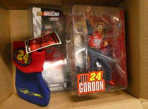 Jeff Gordon collectible doll and xmas stocking