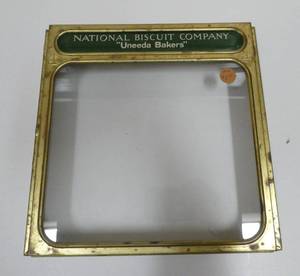 Vintage National Biscuit Co. box cover glass lid