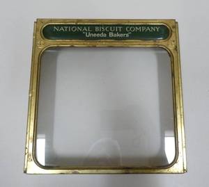 Vintage National Biscuit Co. box cover glass lid