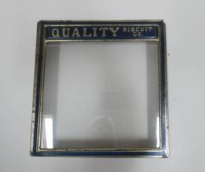 Vintage Quality Biscuit Co. box cover glass lid