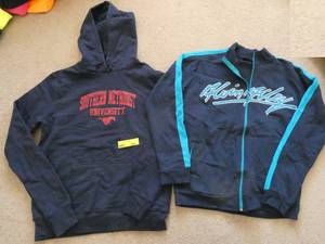 Two Adult Womens Medium sweatshirts one zip up