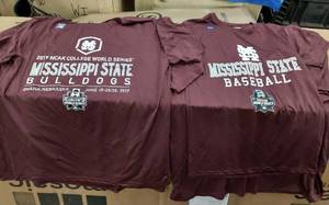 4 adult MS State tshirts - one of each Small, Large, XL, 2XL  nice silky shirts