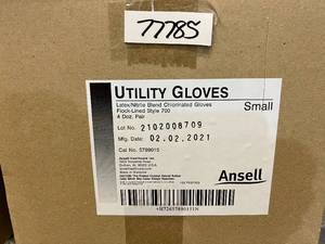 Lot of 3 Cases of Flock Lined ANSELL LatexNitrile Utility Gloves 48 Pair Per Case