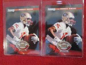 8. 2 Terrell Owens Rookie Cards...