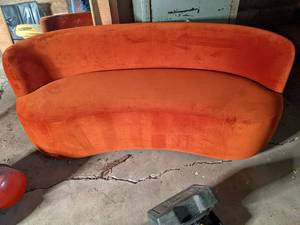 New Orange Couch 6 Wide Previously in The Former Crowne Plaza Hotel in Minneapolis,  MN