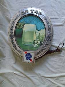 Pabst On Tap lighted sign. 16 x 14. Works. As shown.