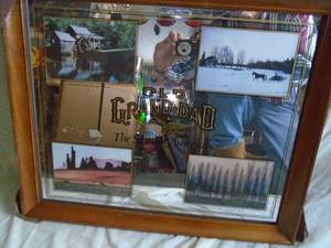 NOS Old Grand Dad wood framed mirror. 22 x 18. The spirit of America. As shown.