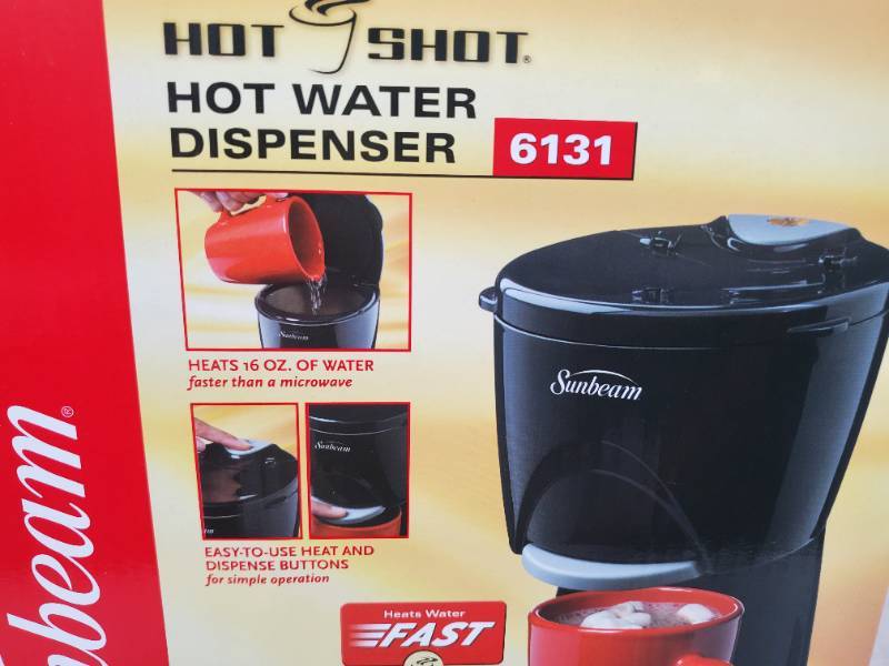 New Sunbeam Hot Shot Hot Water Dispenser, New Merchandise, Brand New  Anchor, Pyrex, Watkins Cooking, Mrs. Wages Cooking, Clothing, Collectibles,  Kitchen, Bathroom, Outdoors, Household, and Lots More!