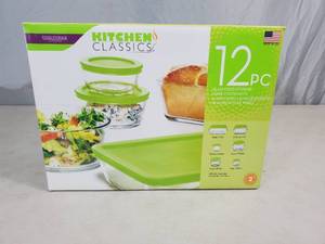 lot 23 image: New Kitchen Classics 12 Pc Glass Food Storage Set