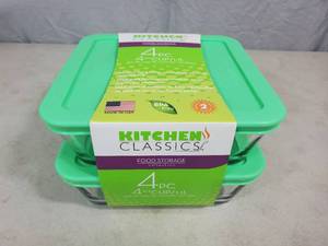 lot 36 image: New 4 Pc Glass Food Storage Set