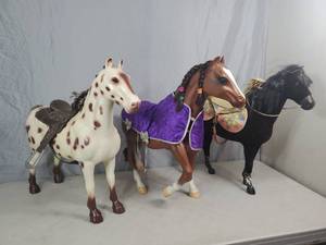 lot 45 image: 3 Large Toy Horses