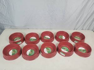 lot 56 image: 10 New Bamboo Pet Bowls