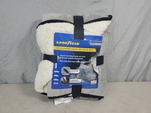 lot 63 image: New Goodyear Plush 12V Heated Sherpa Throw