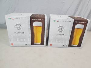 lot 68 image: 12 New Italian Table Stories Pilsner Beer Glasses