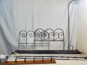 lot 153 image: Sheperds Hook, Metal Garden Fence, and Curtain Rods