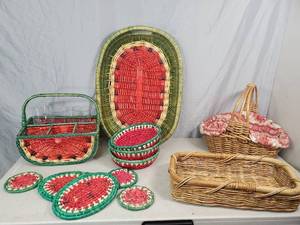 lot 154 image: Watermelon Set and Baskets