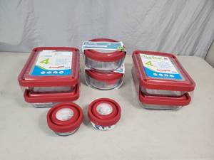 lot 164 image: New Anchor TrueSeal Glass Containers with Lids
