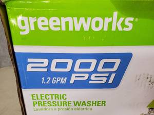 lot 1 image: New Greenworks 2000 Psi Electric Pressure Washer - See Notes
