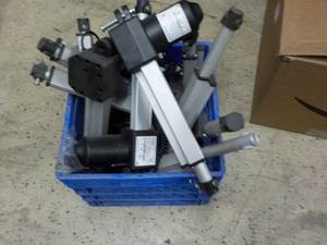 lot 117 image: Milk Crate with Linear Actualors...