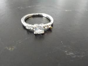 lot 3 image: Cubic Zirconia Ring with Rhinestone...