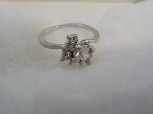 lot 11 image: Cubic Zirconia Ring with Rhinestone...