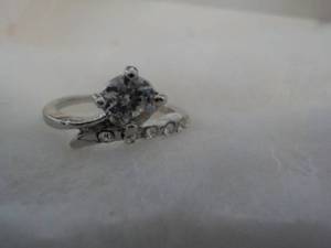 lot 14 image: Cubic Zirconia Ring with Rhinestone...