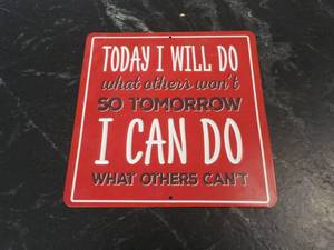 lot 46 image: 9 sq Metal Sign Today...