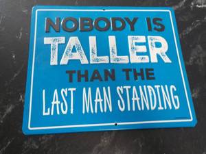lot 47 image: 10 x 9 Metal Nobody Sign...