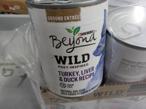 lot 249 image: 12 pack 13 oz cans Beyond Wild Dog ...