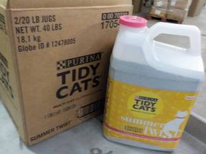 lot 267 image: 2 - 20 lb. Jugs Tide Cats Litter...
