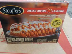 lot 325 image: Case of 12 Frozen Stouffer Cheese L...