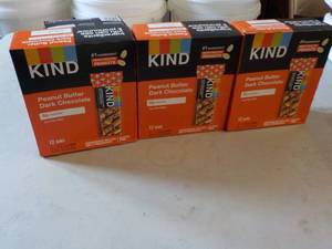 lot 411 image: 3 Boxes -36 bars KIND Peanut Butter...